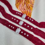 Pure Silver Ganesha Rakhi – Sacred Protection Thread in Maroon (3 pieces )