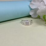 Pure Silver Men's Statement Ring – Geometric Cutwork with CZ Square