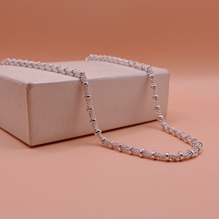Pure Silver Cylindrical CZ Chain
