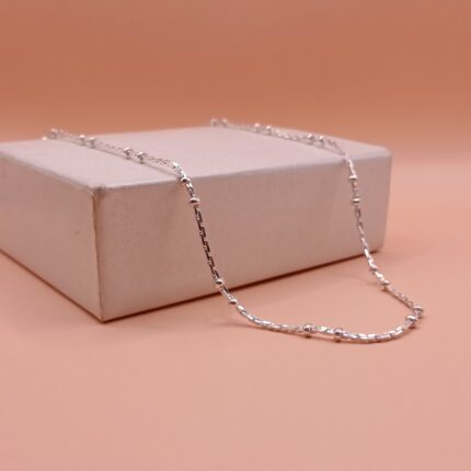 Pure Silver Beaded Link Chain