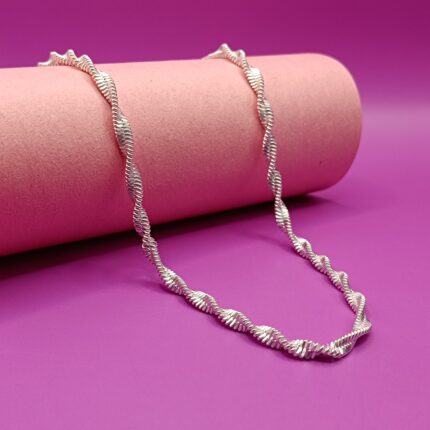 Pure Silver Spiral Rope Chain