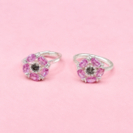 Floral Ruby Pure Silver Toe Ring