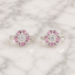 Floral Ruby Pure Silver Toe Ring