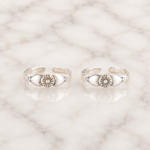 Pure Silver Simple Floral Toe Rings