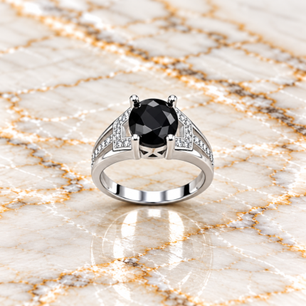 Pure Silver Midnight Charm Ring