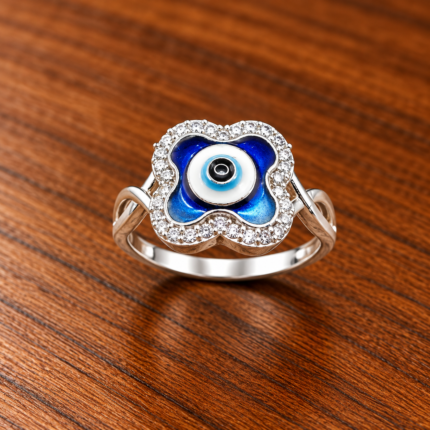Royal Evil Eye Pure Silver Ring