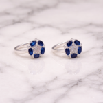 Blue Petal Pure Silver Toe Ring