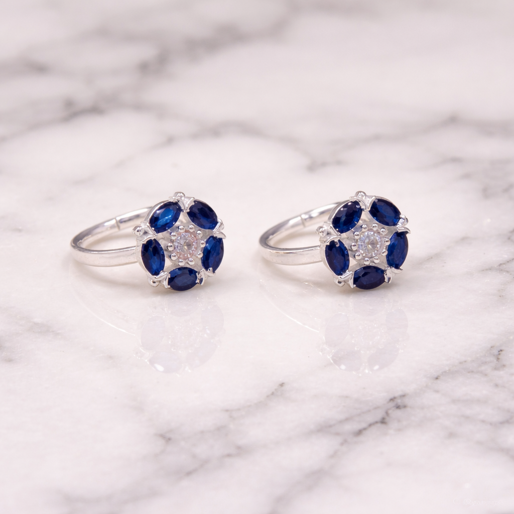 ChatGPT Image Feb 14, 2026, 03_04_08 PM Blue Petal Pure Silver Toe Ring