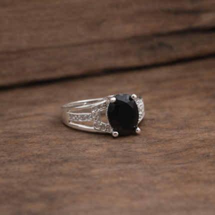 Pure Silver Midnight Charm Ring