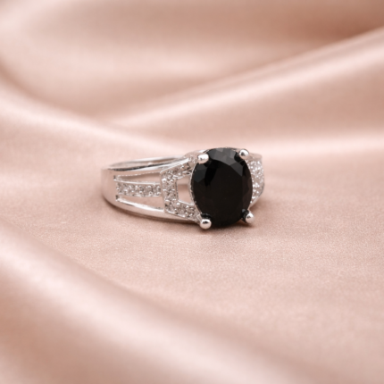 Pure Silver Midnight Charm Ring