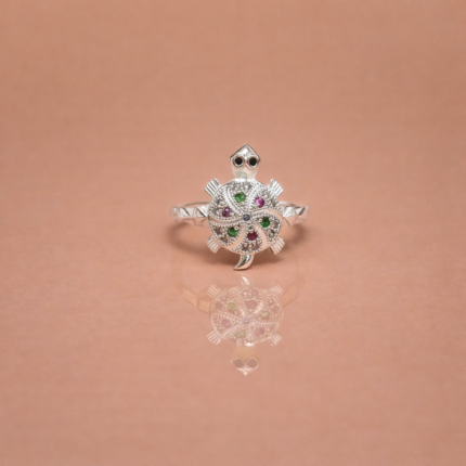 Elegant Silver Turtle Ring