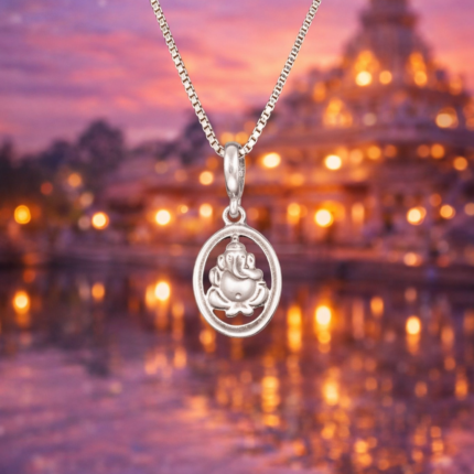 925 Silver Lord Ganesha Oval Pendant