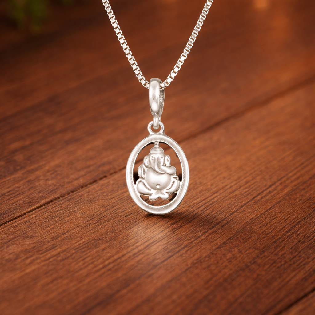 ChatGPT Image Feb 4, 2026, 06_24_09 PM 925 Silver Lord Ganesha Oval Pendant