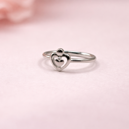 925 Silver Double Heart Ring
