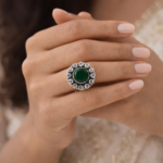 925 Silver Green Stone Ring