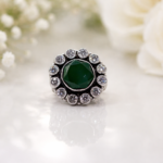925 Silver Green Stone Ring