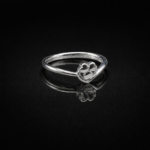 925 Silver Paw Print Heart Ring