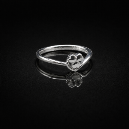 925 Silver Paw Print Heart Ring