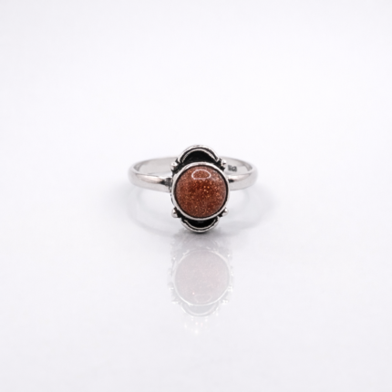 925 Sterling Silver Golden Sandstone Statement Ring