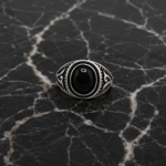 925 Silver Vintage Black Onyx Ring
