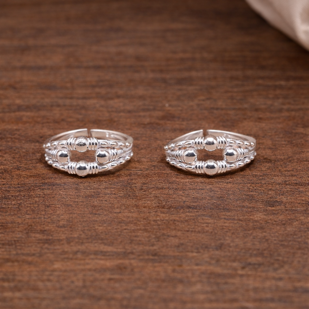 ChatGPT Image Mar 13, 2026, 04_40_00 PM Pure Silver Beaded Toe Ring