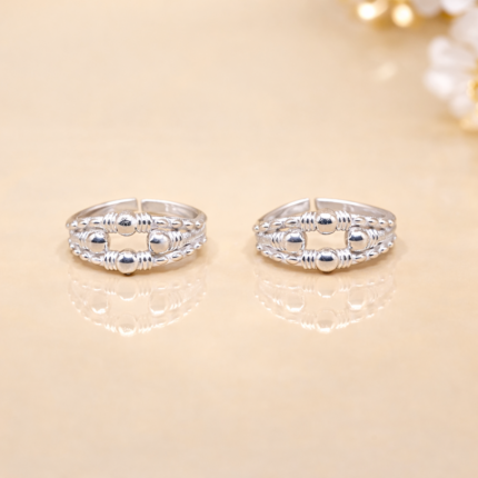 Pure Silver Beaded Toe Ring