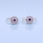 Crystal Bloom Pure Silver Toe Ring
