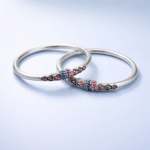 Elegant Enamel Silver Kada