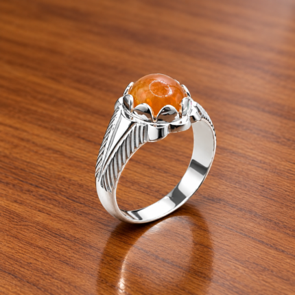 925 Silver Brown Stone Ring