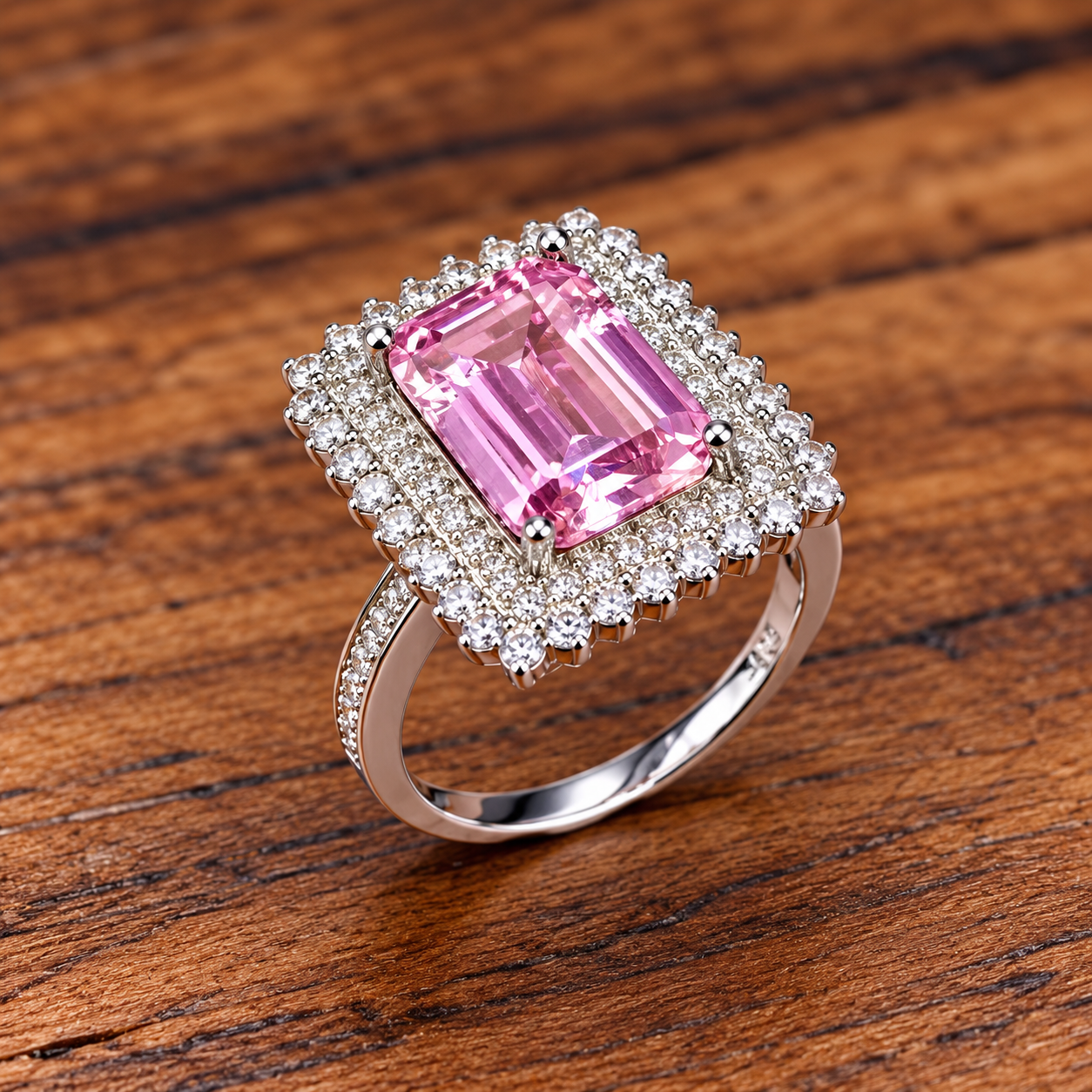 ChatGPT Image Oct 3, 2026, 10_44_56 AM Royal Pink Emerald-Cut 925 Silver Ring