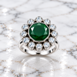 925 Silver Green Stone Ring