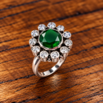 925 Silver Green Stone Ring
