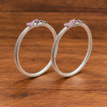 Pure Silver Bangles with Multicolor
