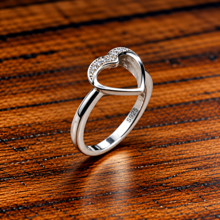 925 Silver Open Heart Ring