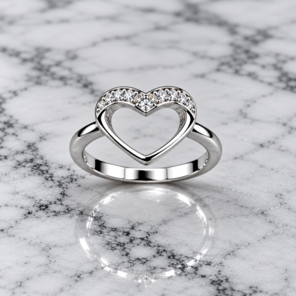 925 Silver Open Heart Ring