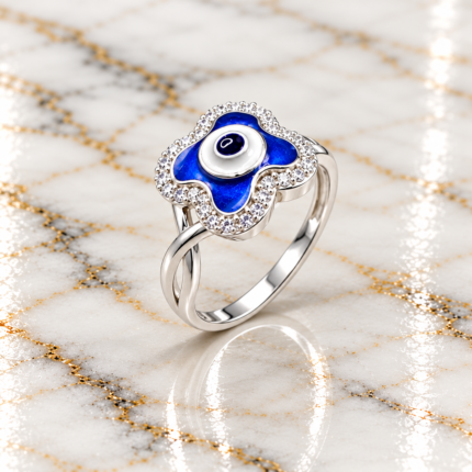 Royal Evil Eye Pure Silver Ring