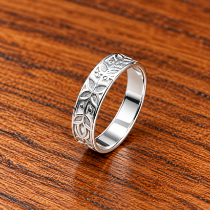 WhisperLeaf Pure Silver Ring