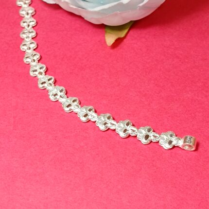 Pure Silver Floral Link Bracelet