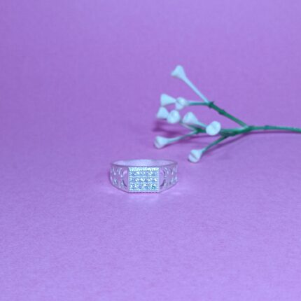 Regal Grid Pure Silver Ring