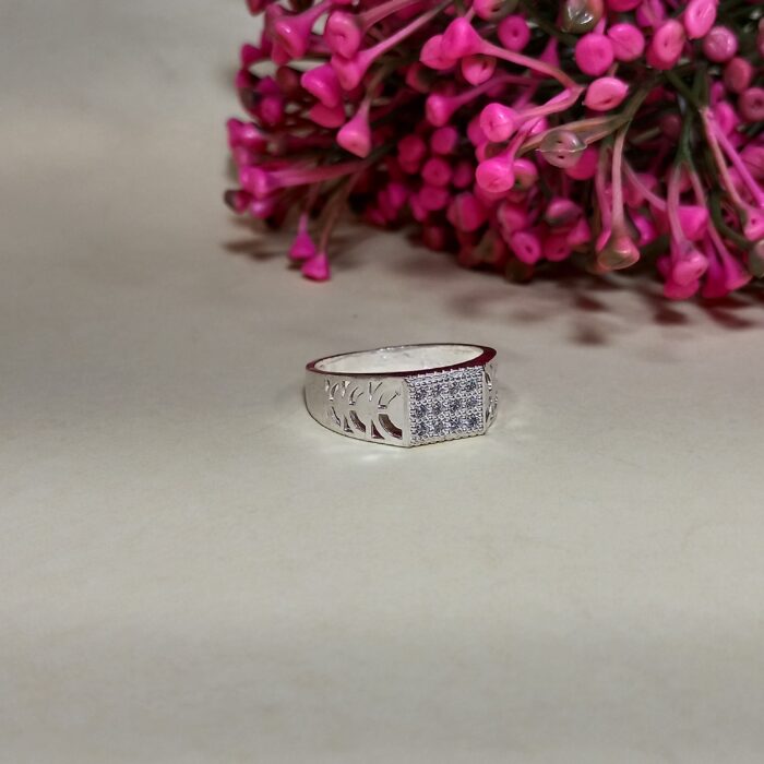 Regal Grid Pure Silver Ring