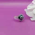 Floral Evil Eye Ring Pure Silver