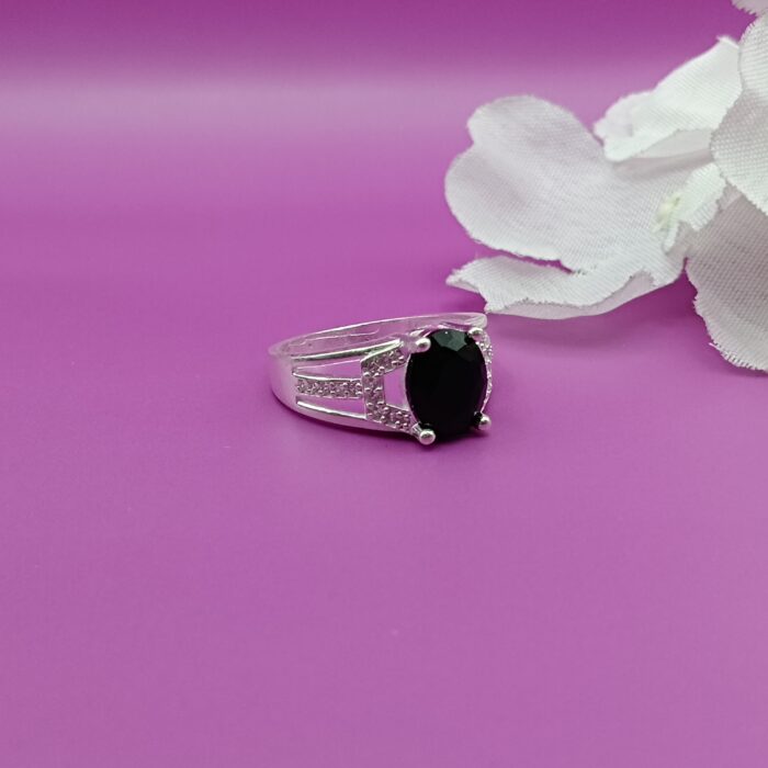 Pure Silver Midnight Charm Ring