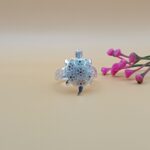 Silver Turtle Ring with Tricolor