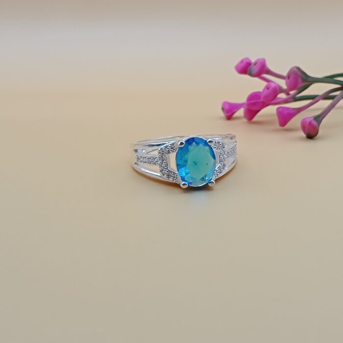 Pure Silver Ocean Glow Ring