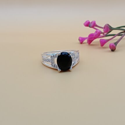 Pure Silver Midnight Charm Ring