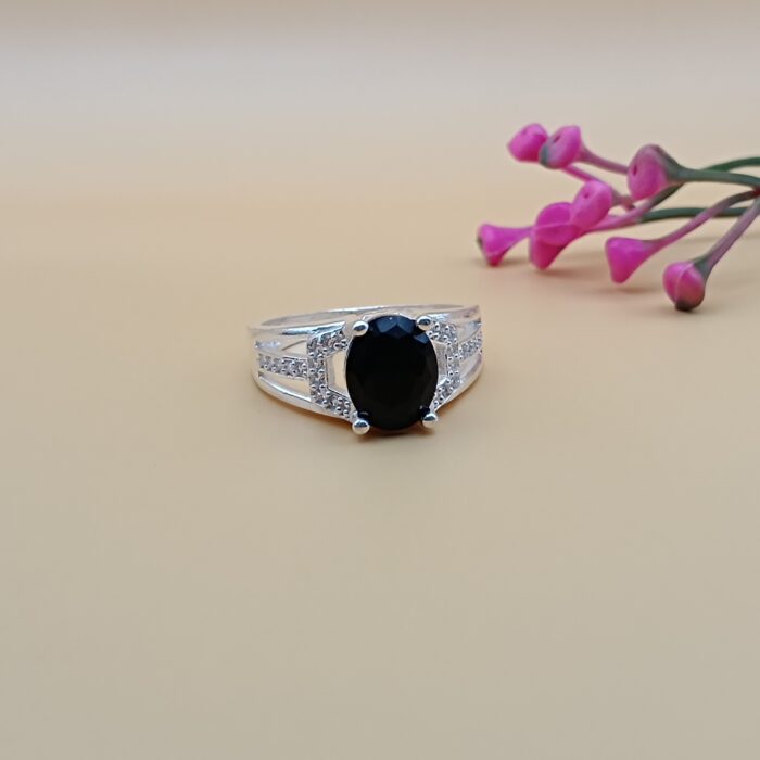 Pure Silver Midnight Charm Ring
