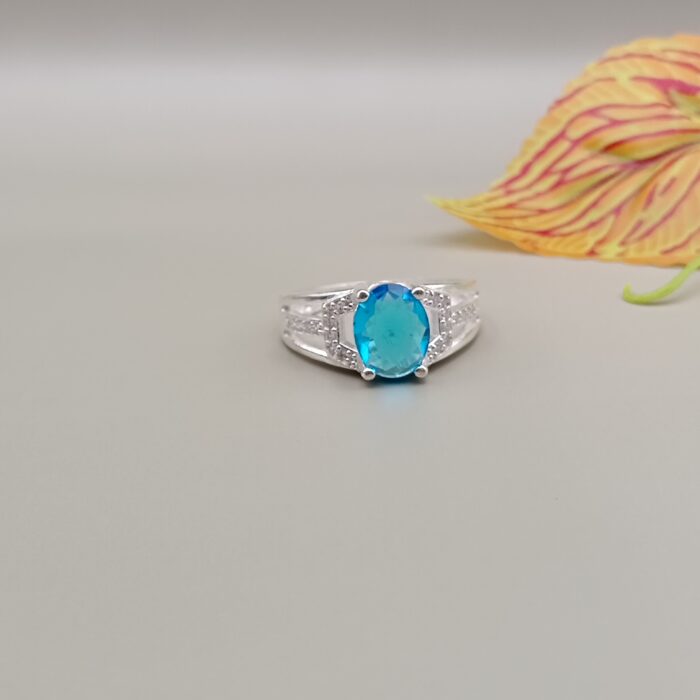 Pure Silver Ocean Glow Ring