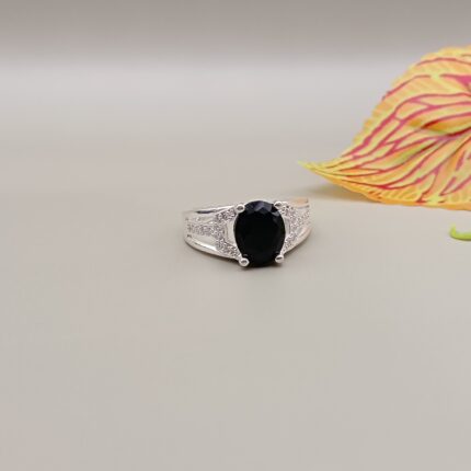 Pure Silver Midnight Charm Ring
