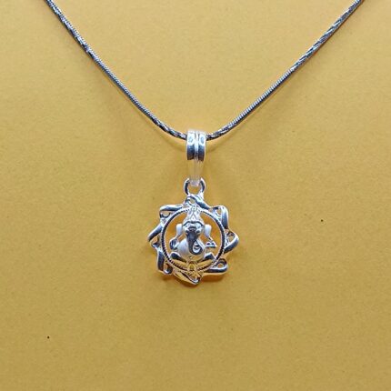 Ganesh Lotus 925 Silver Pendant