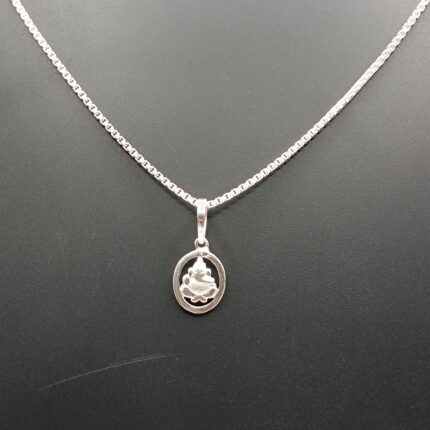 925 Silver Lord Ganesha Oval Pendant